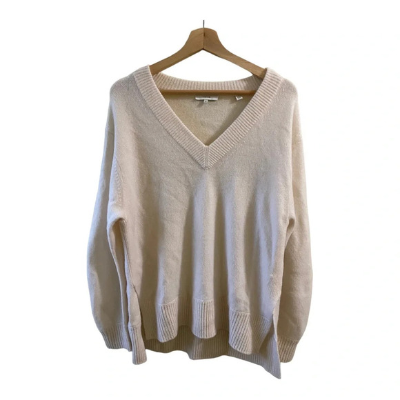 Vince cashmere v neck sweater off white xs/tp - Picture 2 of 7